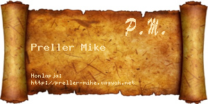 Preller Mike névjegykártya